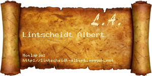 Lintscheidt Albert névjegykártya